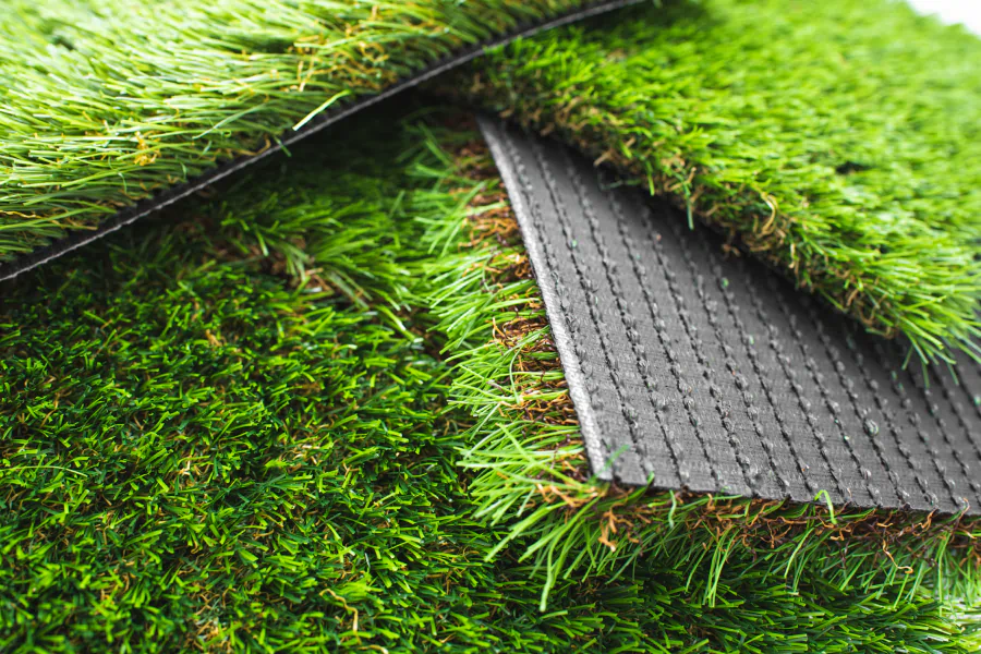 closeup of synthetic grass